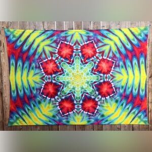 🌈 Ice Dyed Mandala Tapestry I 55" × 85" by MoondipperTieDye